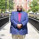 Robinson, standing at the Gateway on the campus of Virginia State University.